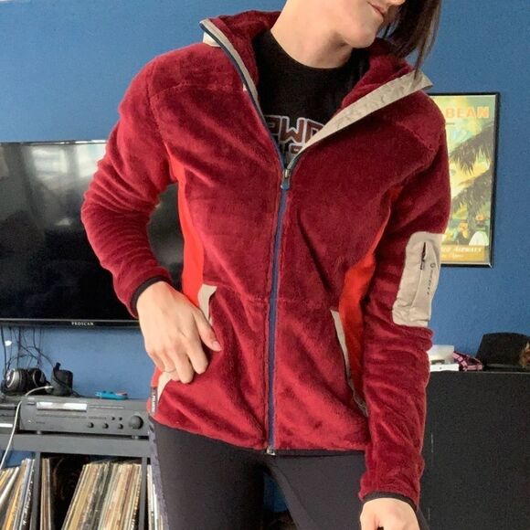 SCOTT Maroon Fleece Colorblock Jacket - Picture 8 of 8